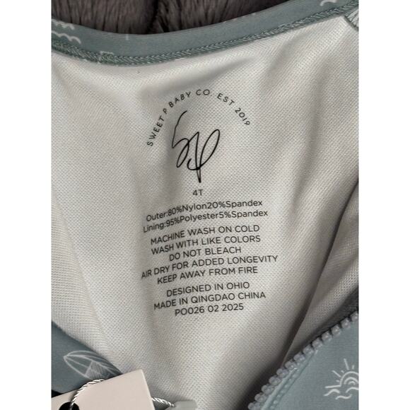 Sweet P Baby Co. Long Sleeve Surf Print Swimsuit – Size 2T - Picture 10 of 10